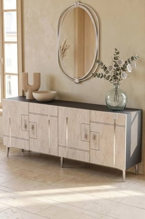 KA1842ATS MADE Konsol ve TV Sehpası ANTRASİT-TRAVERTEN-SILVER 180CM