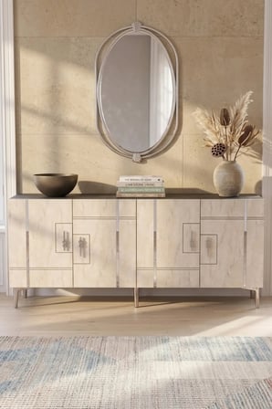 KA1842ATS MADE Konsol ve TV Sehpası ANTRASİT-TRAVERTEN-SILVER 180CM