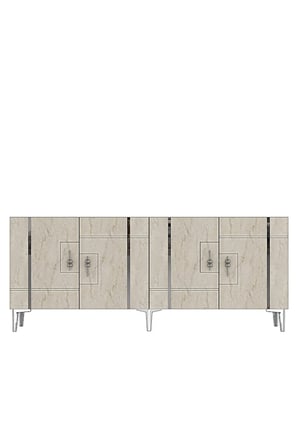 KA1842ATS MADE Konsol ve TV Sehpası ANTRASİT-TRAVERTEN-SILVER 180CM