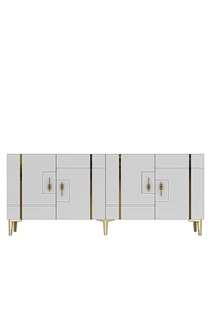 KA1842DBG MADE Konsol ve TV Sehpası SAFİRMEŞE-BEYAZ-GOLD 180CM