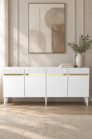 KA1844BG DUMA Konsol Beyaz-Gold 180cm