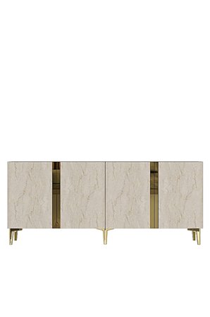 KA1898ATG ANKA Konsol ve Tv Sehpası Antrasit-Traverten-Gold 180cm