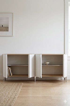 KA1898DBS ANKA Konsol ve Tv Sehpası Safirmeşe-Beyaz-Silver 180cm