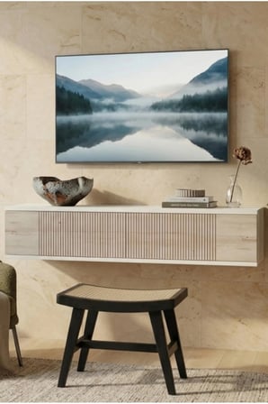 TDA1204BT CORSA Duvara Montaj TV Sehpası BEYAZ-TRAVERTEN 120CM