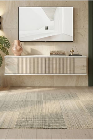 TDA1204BT CORSA Duvara Montaj TV Sehpası BEYAZ-TRAVERTEN 120CM