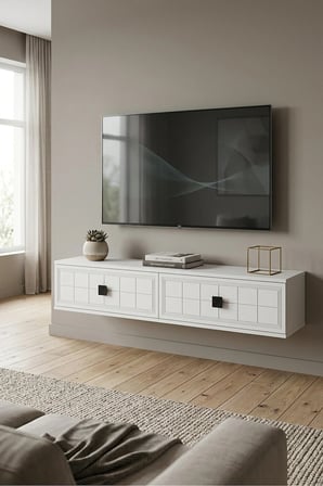 TDA1205B YUKA Duvara Montaj TV Sehpası BEYAZ 120CM