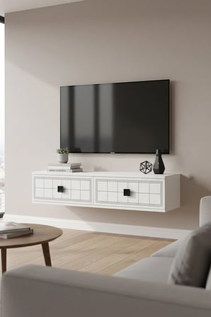 TDA1205B YUKA Duvara Montaj TV Sehpası BEYAZ 120CM
