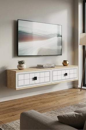 TDA1205DB YUKA Duvara Montaj TV Sehpası SAFİRMEŞE-BEYAZ 120CM