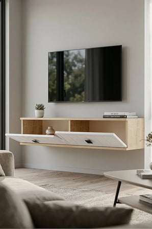 TDA1205DB YUKA Duvara Montaj TV Sehpası SAFİRMEŞE-BEYAZ 120CM