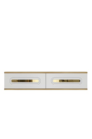 TDA1220DBG RANY Duvara Montaj Tv Sehpası Safirmeşe-Beyaz-Gold 120cm