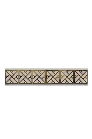 TDA1238BTG AREX Duvara Montaj Tv Sehpası Beyaz-Traverten-Gold 120cm