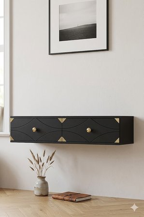 TDA1297AG ALFA Duvara Montaj Tv Sehpası Antrasit-Gold 120cm
