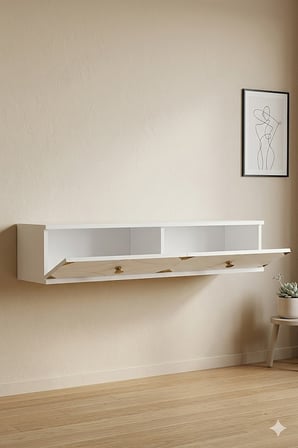 TDA1297BG ALFA Duvara Montaj Tv Sehpası Beyaz-Gold 120cm