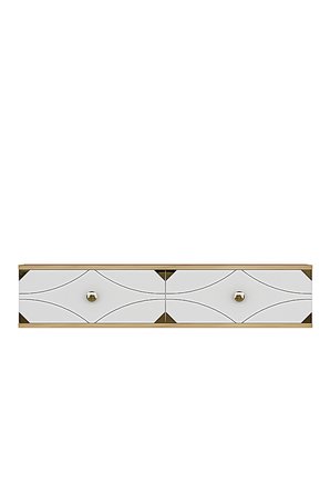 TDA1297DBG ALFA Dresuar , Antre Hol Rafı Safirmeşe-Beyaz-Gold 120cm