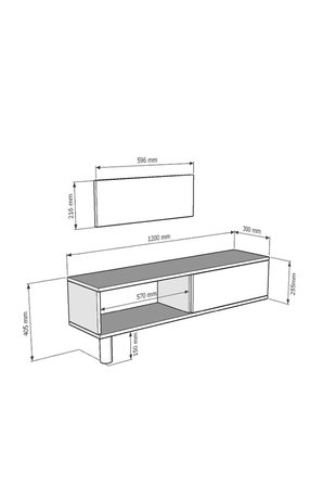 TSA1204AG TUNA Tv Sehpası Antrasit-Gold 120cm