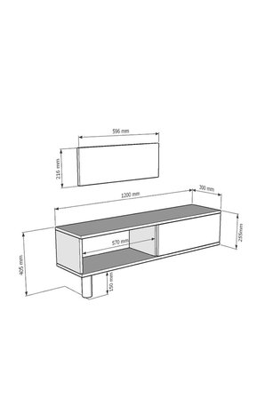 TSA1204AS TUNA Tv Sehpası Antrasit-Silver 120cm