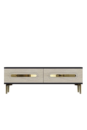 TSA1220ATG RANY Tv Sehpası Antrasit-Traverten-Gold 120cm