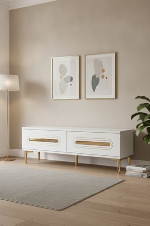 TSA1220BG RANY Tv Sehpası Beyaz-Gold 120cm