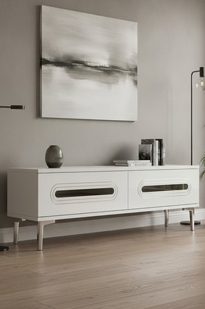 TSA1220BS RANY Tv Sehpası Beyaz-Silver 120cm