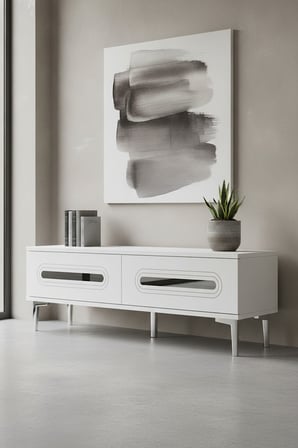 TSA1220BS RANY Tv Sehpası Beyaz-Silver 120cm