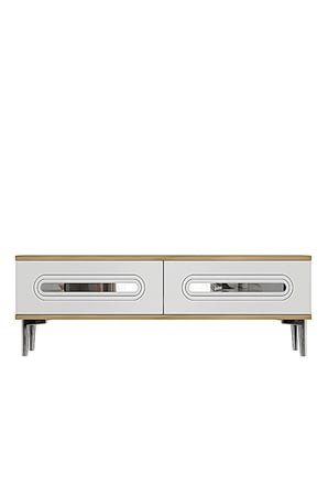 TSA1220DBS RANY Tv Sehpası Safirmeşe-Beyaz-Silver 120cm