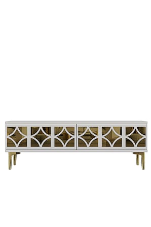 TSA1236BG ÖZ Tv Sehpası Beyaz-Gold 180cm
