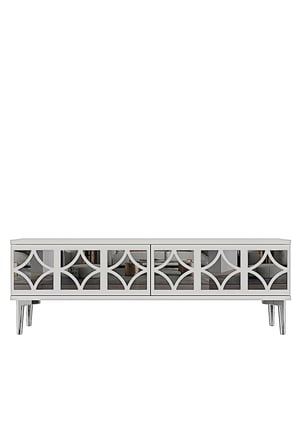 TSA1236BS ÖZ Tv Sehpası Beyaz-Silver 120cm