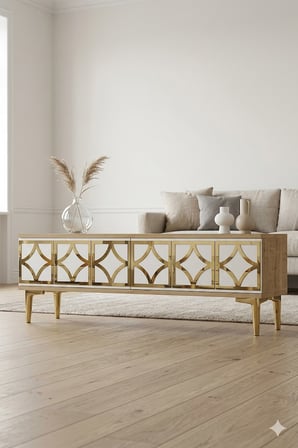 TSA1237DBG LEM Tv Sehpası Safirmeşe-Beyaz-Gold 120cm