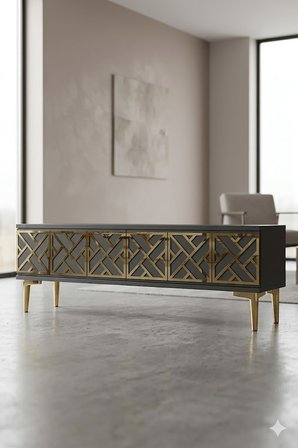 TSA1238AG AREX Tv Sehpası Antrasit-Gold 120cm