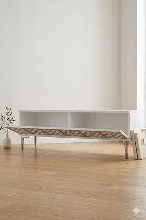 TSA1238BS AREX Tv Sehpası Beyaz-Silver 120cm