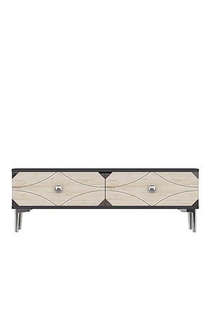 TSA1297ATS ALFA Tv Sehpası Antrasit-Traverten-Silver 120cm