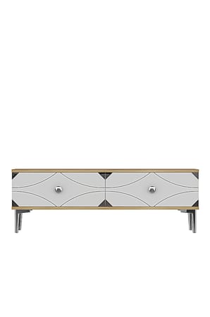 TSA1297DBS ALFA Tv Sehpası Safirmeşe-Beyaz-Silver 120cm
