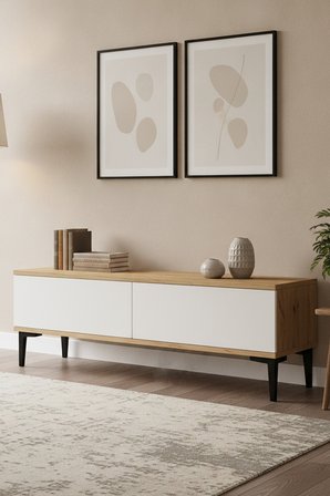 TSA1299DB APLOS Tv Sehpası Safirmeşe-Beyaz 120cm