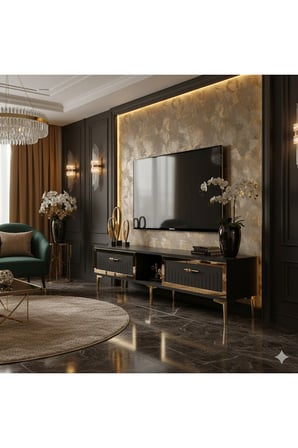 TSA1503AG TUNA TV Sehpası ANTRASİT-GOLD 150CM