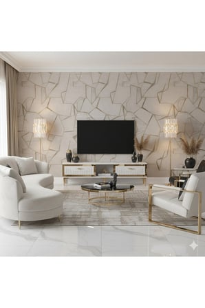 TSA1503BG TUNA TV Sehpası BEYAZ-GOLD 150CM