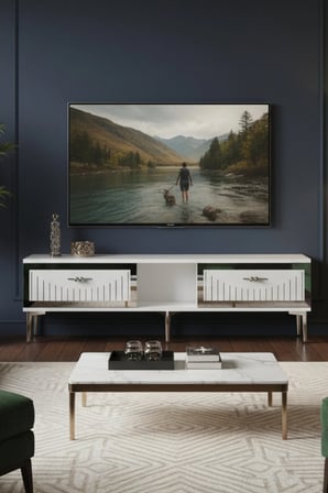 TSA1503BS TUNA TV Sehpası BEYAZ-SILVER 150CM