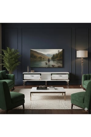 TSA1503BS TUNA TV Sehpası BEYAZ-SILVER 150CM