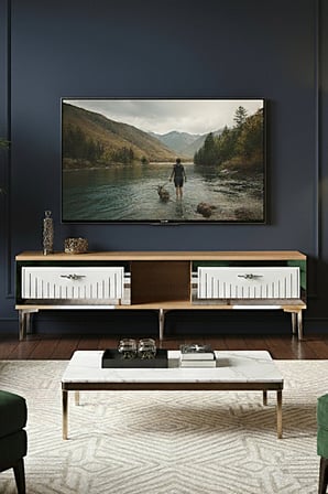 TSA1503DBS TUNA TV Sehpası SAFİRMEŞE-BEYAZ-SILVER 150CM