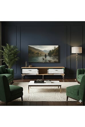 TSA1503DBS TUNA TV Sehpası SAFİRMEŞE-BEYAZ-SILVER 150CM