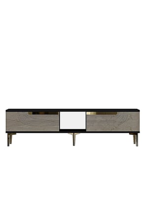 TSA1508ATG MEYRA TV Sehpası ANTRASİT-TRAVERTEN-GOLD 150CM