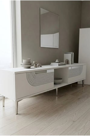 TSA1508BS MEYRA TV Sehpası BEYAZ-SILVER 150CM