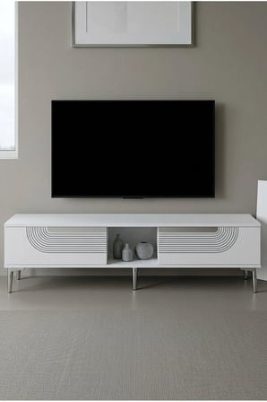 TSA1508BS MEYRA TV Sehpası BEYAZ-SILVER 150CM