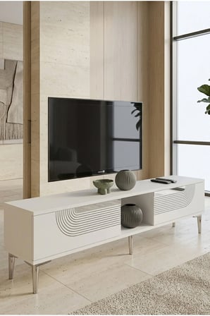 TSA1508BS MEYRA TV Sehpası BEYAZ-SILVER 150CM