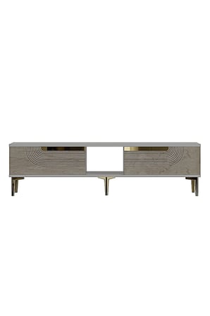 TSA1508BTG MEYRA TV Sehpası BEYAZ-TRAVERTEN-GOLD 150CM