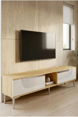 TSA1508DBS MEYRA TV Sehpası SAFİRMEŞE-BEYAZ-SILVER 150CM