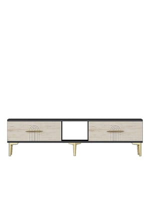 TSA1515ATG İDA TV Sehpası ANTRASİT-TRAVERTEN-GOLD 150CM