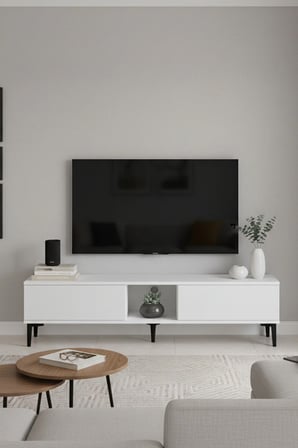 TSA1599B APLOS TV Sehpası BEYAZ 150CM