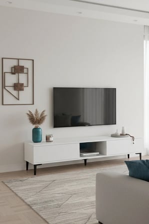 TSA1599B APLOS TV Sehpası BEYAZ 150CM
