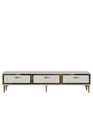 TSA1802BG TUNA Tv Sehpası Beyaz-Gold 180cm