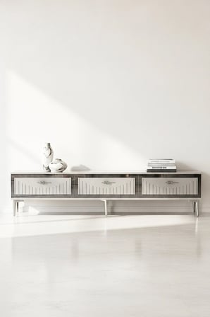 TSA1802BS TUNA TV Sehpası BEYAZ-SILVER 180CM